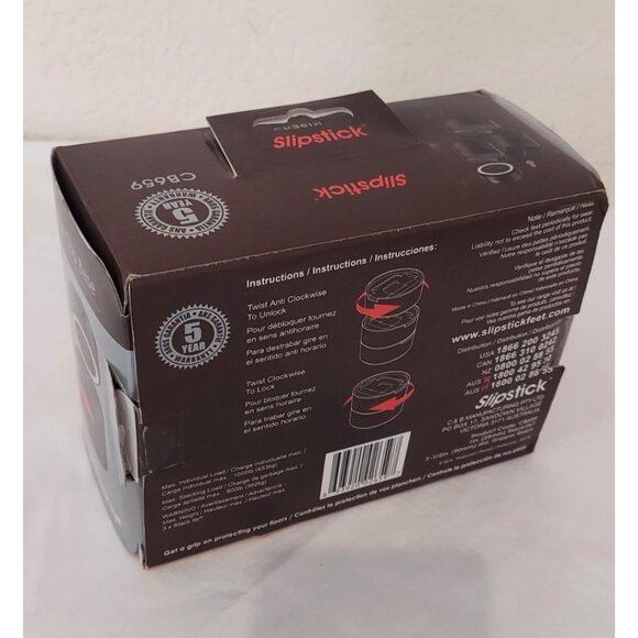 Adjustable Bed/Furniture Risers Set of 8, Black Slipstick cb659 Height Adjuster - Picture 3 of 4